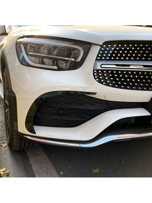 Spoilery do předního nárazníku Mercedes Benz GLC (C253/X253 facelift) – černé lesklé